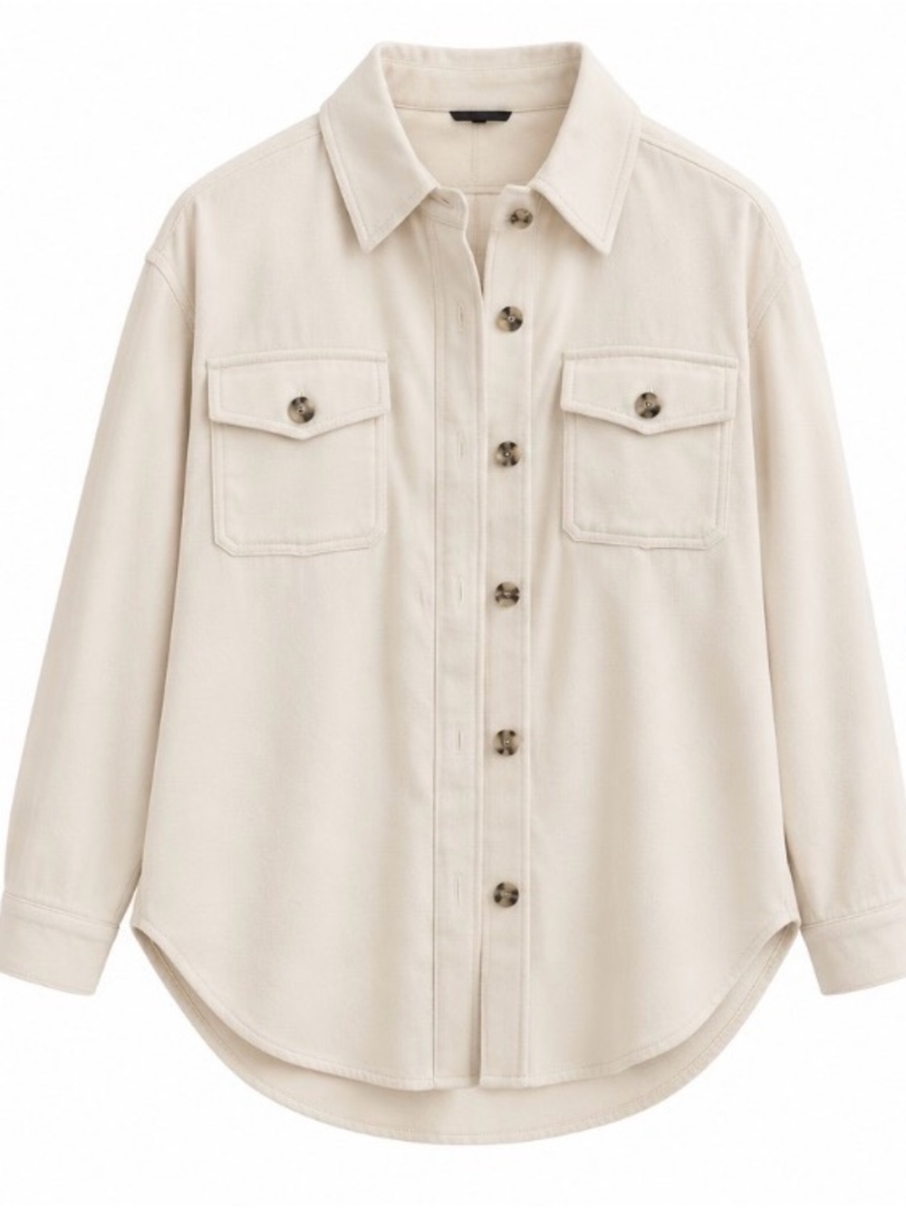 RW&CO. Cream Button-Front Shirt Jacket